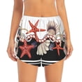 thumbnail image 2 of Picia Starfishes Shells Pattern Women's 2 in 1 Athletic Running Shorts High Waisted Workout Casual Gym Sweat Shorts with Comfy Liner Zipper Pockets-X-Large, 2 of 9