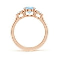 thumbnail image 2 of Angara Natural 1.5 Ct. Aquamarine with Diamond Classic Ring in 14K Rose Gold for Women (Ring Size: 3), 2 of 10