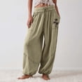 thumbnail image 4 of Green Womens Sweatpants Women's Cargo Pants Baggy Wide Leg Pants Black Loose High Waist Sweatpants Multi Pockets Casual Pants Women, 4 of 6