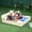 Natural#6, variant on Outdoor Play Equipment Kids Wooden Sandbox, Children Sand Play Station Outdoor, with Adjustable Height Cover, Bottom Liner, Seat, Plastic Basins, Boys and Girls, for Backyard, Beach, Lawn,Backyard Pl