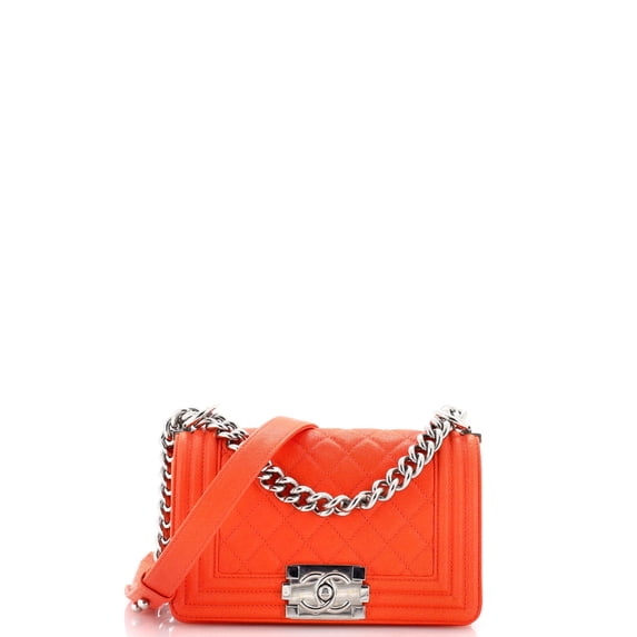 Pre-Owned Boy Flap Bag Quilted Caviar Small By Rebag