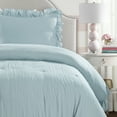 thumbnail image 2 of "Lush Decor Reyna Textured Ruffle Detail Back To Campus Dorm Room Comforter, Twin-XL, Lake Blue, 2-Pc Set", 2 of 6