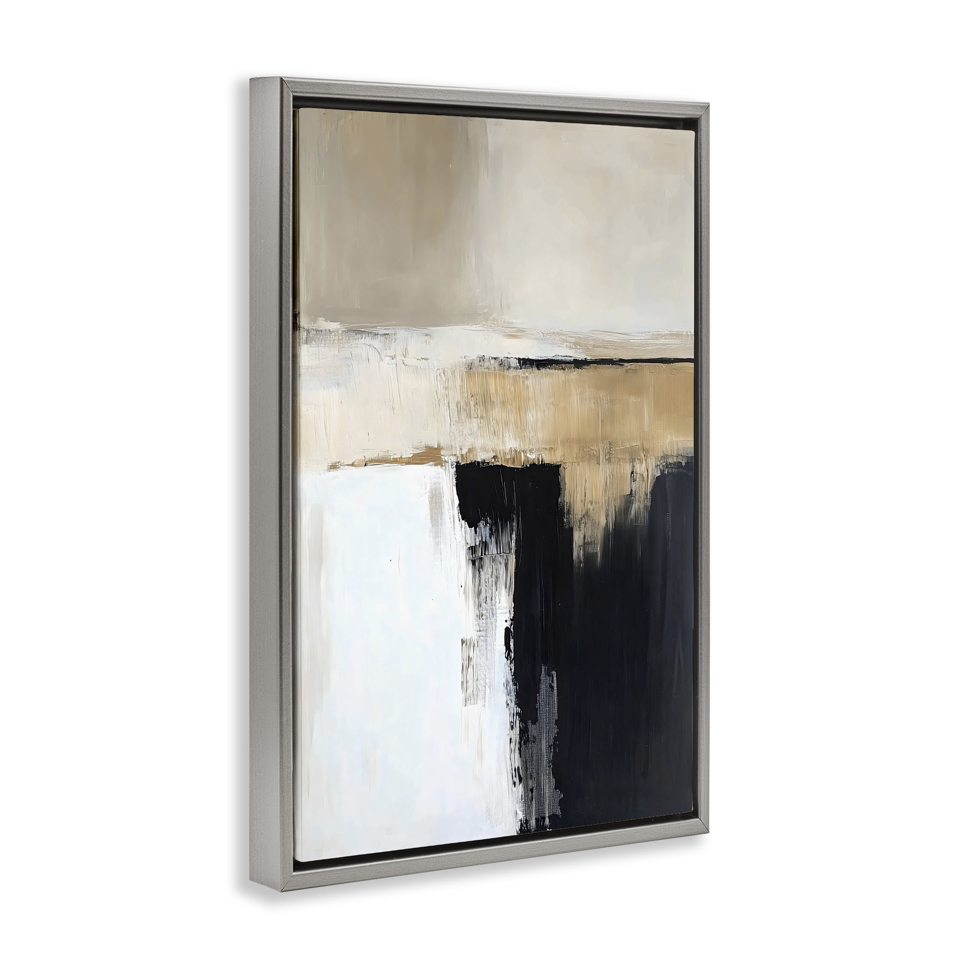 Stupell Industries Desert Horizon Muted Abstract Gray Framed Floater Canvas Wall Art, design by Gina Kelly