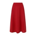 thumbnail image 4 of Juosiy Women Plus Size Elegant Mid Length A Line Skirt High Waist Large Swing Pleated Skirt with Pockets, 4 of 9
