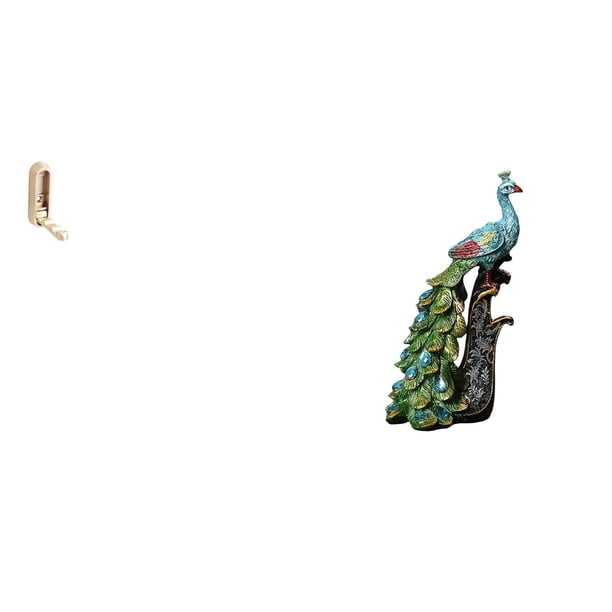 Gancho de pared plegable,Ganchos de pared plegables Ganchos de pared para abrigos,Gancho de pared para auriculares,gancho para abrigos,Figura de escritorio,Estante de estatua de pavo real para