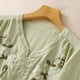 thumbnail image 4 of Vestidos Casuales Para Mujer, Blusas De Mujer De Moda Blusa de lino sintético con bordados para mujer, manga corta, cuello en V y botones, 4 of 8