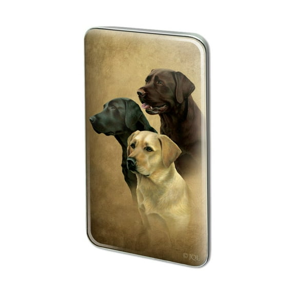 Labrador Retriever Trio Dogs Portrait Metal Rectangle Lapel Hat Pin Tie Tack Pinback