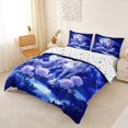 thumbnail image 2 of Erosebridal 3D Unicorn Print Duvet Cover Set,Purple Flowers Floral Bedding Full For Kids Girls,Reversible 3-Piece,No Comforter, 2 of 6