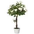 thumbnail image 1 of Outsunny Decorative Artificial Rose Tree with Realistic Flowers, White, 1 of 10