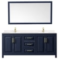 thumbnail image 3 of Wyndham Collection Daria 80" Light-Vein Wood Double Bathroom Vanity in Gold/Blue, 3 of 6