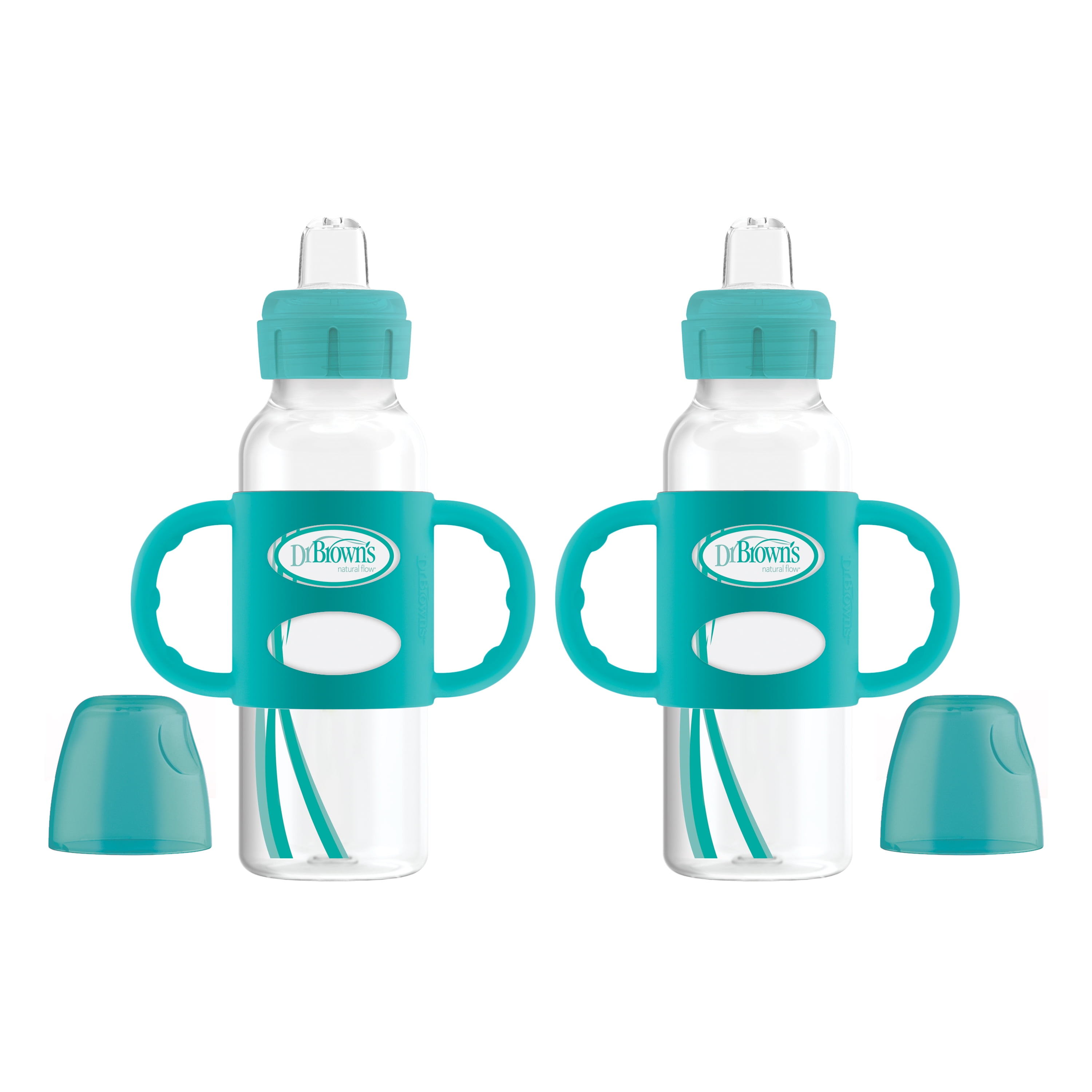 Dr. Brown's Narrow Sippy Bottle with Handles 2PK Turquoise