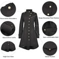 thumbnail image 5 of FUNING Long Trench Pea Coat for Women -  Winter Trench Coat Goth Lapel Peacoat Outwear Thick Hood Pea Jacket Trenchcoat, 5 of 7