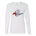 thumbnail image 2 of Wild Bobby, Classic Ford Mustang Car Logo, Cars and Trucks, Womens Graphic Long Sleeve T-Shirt, White, Large, 2 of 3