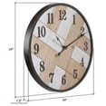 thumbnail image 6 of Caldria Round Wood Modern Farmhouse Style Wall Clock, 6 of 6