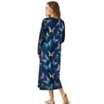 thumbnail image 5 of POLERO Winter Nightgowns for Women Long Sleeve Blue Neon Butterfly Print Button Down Long Warm Nightdress Soft Sleepwear Night Gown Comfy Loungewear, 3XL, 5 of 7