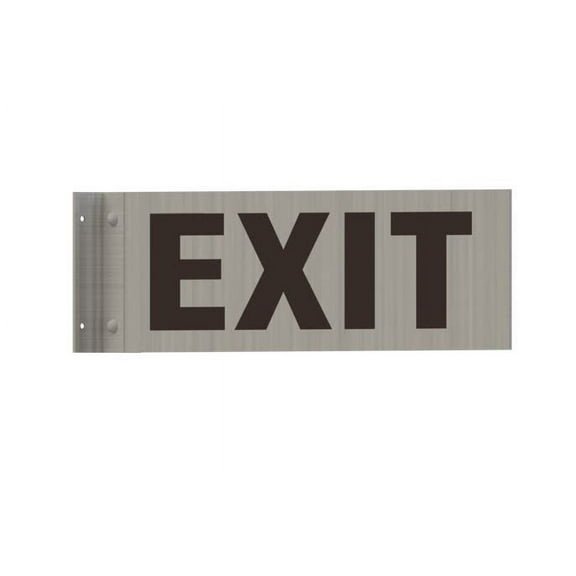 EXIT Sign -Two-Sided/Double Sided Projecting, Corridor and Hallway Sign (Aluminum, Silver, 4x12 Inch)-The Hallway Line(ref062022)