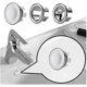 thumbnail image 1 of Tapón de desbordamiento para baño, cocina, tocador, lavabo, orificio para fregadero, tapa de desbordamiento redonda, repuestos de inserción ordenados para lavabo (2 uds, plateado) LingWen 9024715641922, 1 of 1