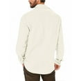 thumbnail image 4 of JGNGSHN Men's Cotton Linen Button Down Shirts 2025 Lightweight Summer Shirt Long Sleeve Work Coat Solid Color Clothes with Pockets, 4 of 6