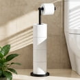 thumbnail image 5 of Dznils Free Standing Stainless Steel Toilet Paper Holder with Roll Reserve, Matte Black, 5 of 13