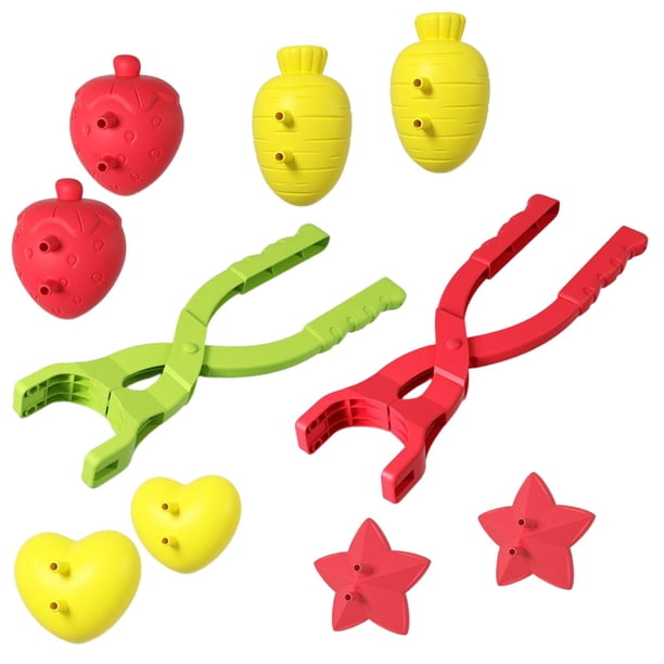 Herramienta para hacer bolas de nieve, pinza de juguete para nieve de invierno para niños y adultos. Zanahoria Fresa