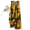 thumbnail image 2 of Cxenplz Boho Pants Palazzo Pants Flowy Pants for Women Elastic Waist Pants Leaf Graphic Printed Pants Soft Casual Pants, 2 of 3