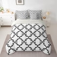 thumbnail image 2 of Manfei White Black 7-Piece Twin Bedding Sets,Modern Geometric Art Bedding Comforter Set,Boho bohemian Flower Sheet Sets For Adults,Microfiber Bedroom Decor Reversible, 2 of 8