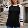 thumbnail image 5 of hotojiny Long Sleeve Shirts for Women Lightweight Sweaters Fall Outfits Color Block Winter Clothing Dressy Casual Pullover(Black,Medium), 5 of 5