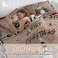 thumbnail image 4 of Christmas Snowman Bedding Duvet Cover Set Queen Size 4 Pieces Winter Pine Trees Xmas Snow Wood Grain Bedding Set with Zipper Closure, 1 Comforter Cover 90x92 Inches 1 Flat Sheet & 2 Pillow Cases, 4 of 7
