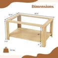 thumbnail image 3 of Gymax 2-Tier Coffee Table w/ Tempered Glass Tabletop & Storage Shelf Rounded Corners, 3 of 10