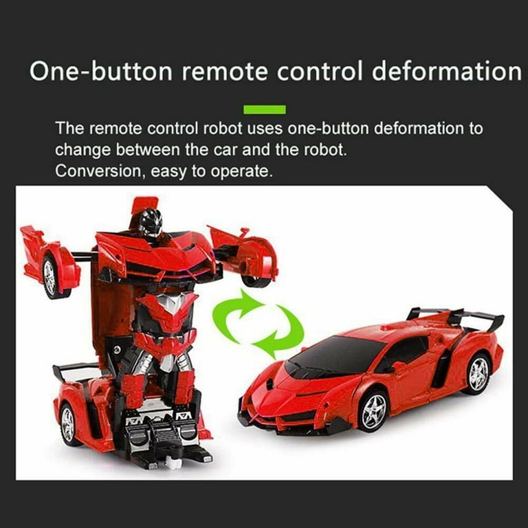 1:18 TRANSFORMER RC Robot Car Remote Control 2 IN 1 Kids Boy Toy Xmas B - Foto 5