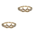 thumbnail image 4 of Guardurnaity Anillo de diamantes de imitación Estilo simple brillante Anillos de lazo románticos Dorado Dorado 2piezas, 4 of 6