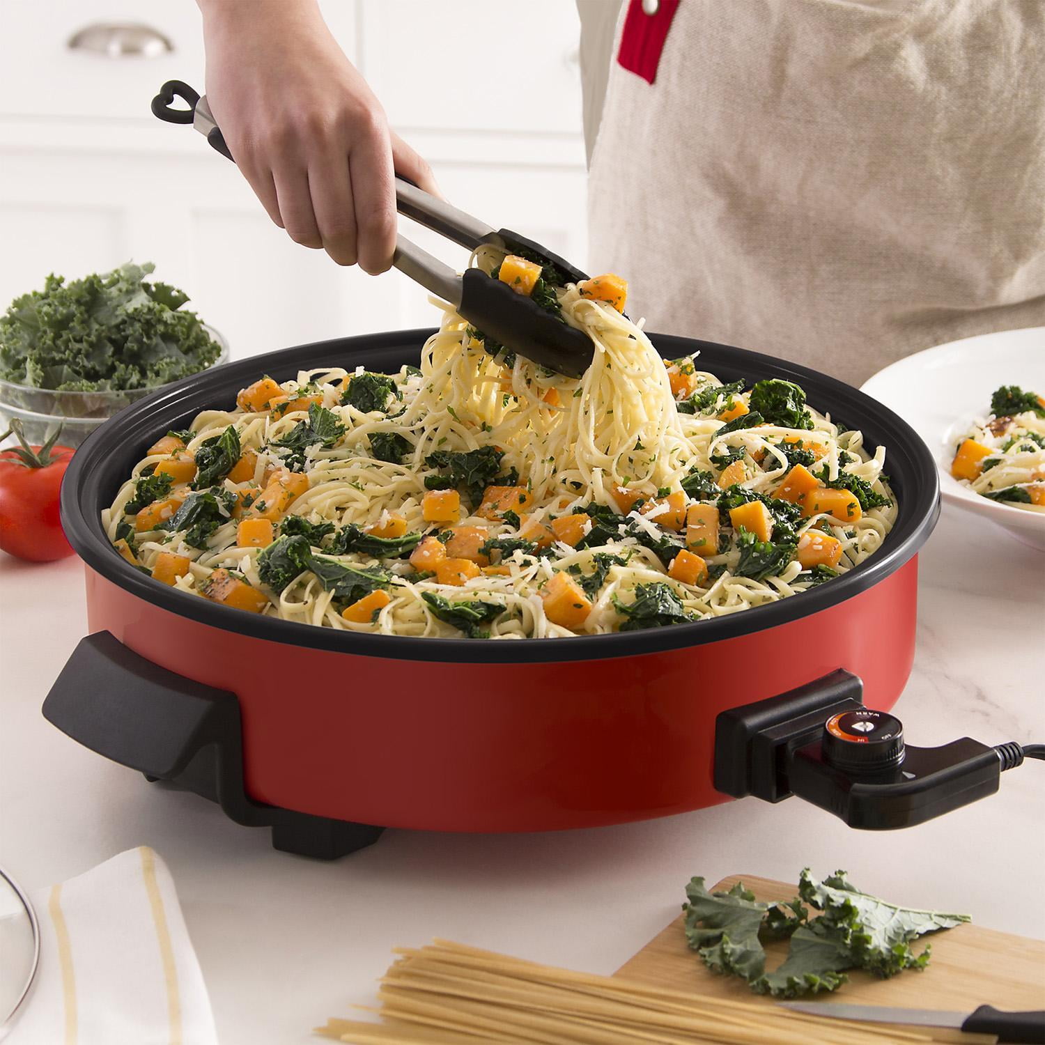 Dash Rapid Heat Large 14 Family Size Electric Skillet RED Non-Stick 5 Qt  1400W