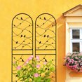 thumbnail image 3 of 4 Pack Metal Garden Trellis 71"19.7" Rustproof For Climbing Plants Black, 3 of 14