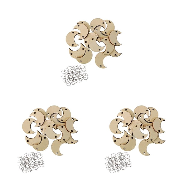 Monstrate Etiquetas de de 100 piezas, etiquetas de fiesta en blanco, pintura DIY, colgante para manualidades, carteles, árboles, joyería Luna 3piezas
