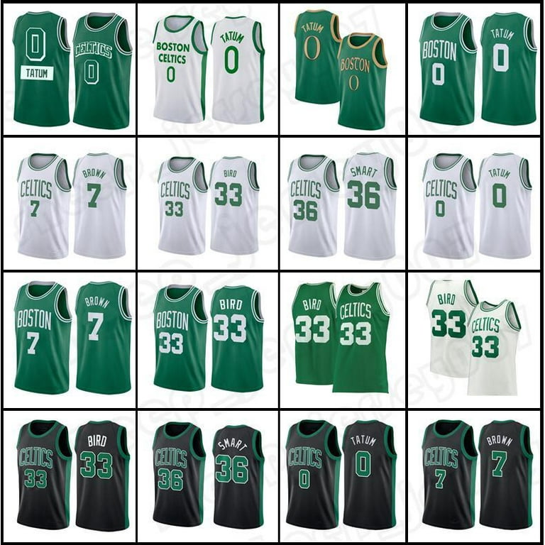 NBA_ Jersey Boston''Celtics''Jayson 0 Tatum Retro Larry 33 Bird Jaylen 7 Brown Marcus 36 Smart Basketball 75th Anniversary Mens jerseys