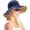 Blue, variant on UPF 50+ Cotton Beach Hat, Foldable Shapeable Wide Brim Sun Cap with Chin Strap for Women