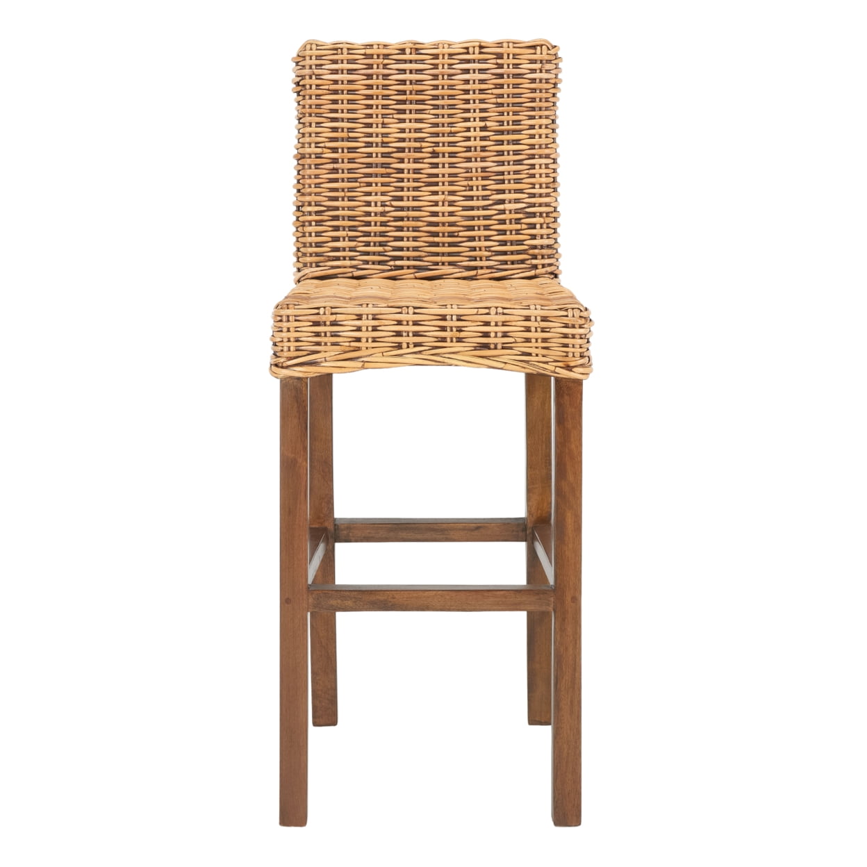 SAFAVIEH Tobie Rattan Bar Stool, Honey Brown Wash