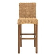 thumbnail image 3 of SAFAVIEH Tobie Rattan Bar Stool, Honey Brown Wash, 3 of 7