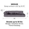 thumbnail image 3 of FurHaven | Plush & Velvet Deluxe L-Chaise Lounge Pillow Sofa-Style Pet Bed for Dogs & Cats, Platinum Gray, Medium, 3 of 8