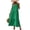 Green, variant on Women's Tie Shoulder Tiered Maxi Dress with V Neckline Vacation Style Sleeveless Soft Silhouette 100% Polyester