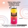 thumbnail image 2 of ALBOR Triple Insulated Water Bottle with Straw and 4 interchangeable lids Stainless Steel And Leak Proof 32 Oz Ombre Yellow Peach, 2 of 7