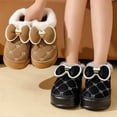 thumbnail image 5 of Zapatillas de algodón de invierno para mujer con lazos para parejas de otoño e invierno, uso doméstico en interiores, zapatillas de felpa de suela suave y gruesa para mujer, 5 of 5