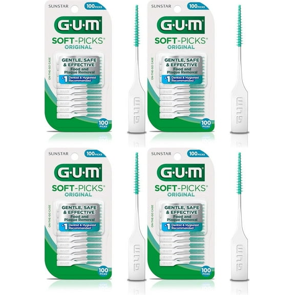 GUM - 6324A Soft-Picks Original Dental Picks, 100 Count Each (Pack of 4)