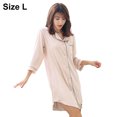 thumbnail image 2 of Camisón de mujer con botones, camisón de manga, camisón de novio con cuello en V, ropa de dormir, vestido de pijama Sexy suave, 2 of 5