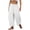 White, variant on Women Palazzo Boho Pants Casual Loose Elastic Waist Harem Pant Summer Beach Travel Baggy Slacks