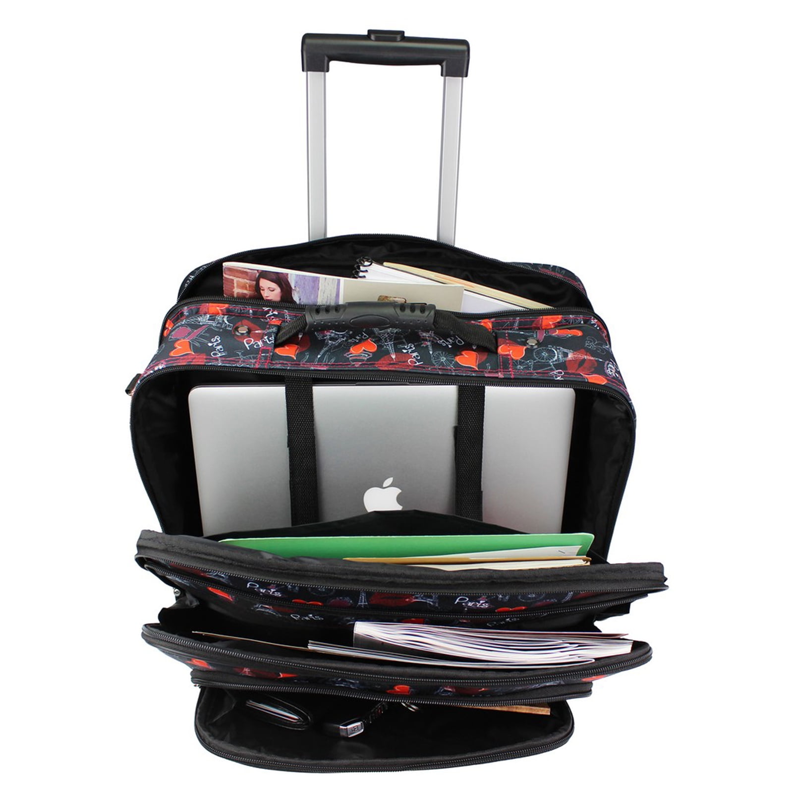 World Traveler Rolling 17-inch Laptop Case - Paris Black