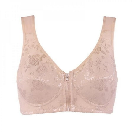 

Hazel Tech Women Underwear Pure Cotton Front Zipper No Steel Ring Breathable Bra