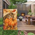 thumbnail image 3 of Thanksgiving Cat Garden Flags For Outdoor, Fall Vintage Country Orange Pumpkin Maple Leaf Berry Small Double Side Yard Flags Weather Proof Garden Decor for Lawn Outside Holiday 12 x 18 Inches, 3 of 9