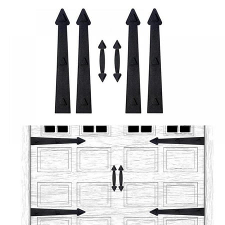 

Magnetic Decorative Garage Door Hardware Couch House 6 Pieces Carriage Accents Faux Hinges Curb Appeal Decor Kit Black