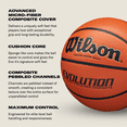 thumbnail image 4 of Wilson Evolution Indoor Game Basketball - Royal, Size 6 - 28.5", 4 of 7